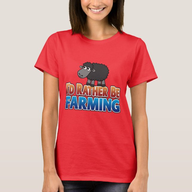 Camiseta ¡Prefiero ser agricultor! Oveja negra corta (Anverso)