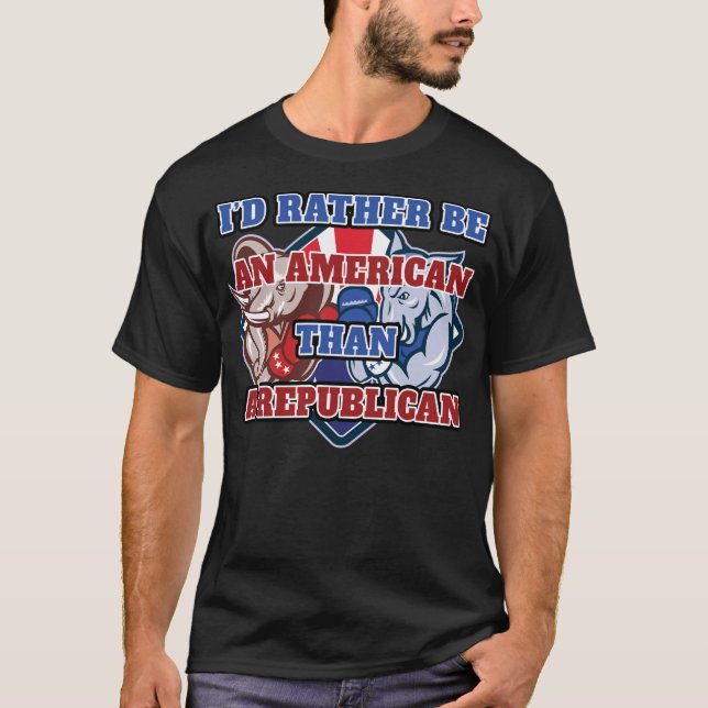 Camiseta Prefiero ser estadounidense que republicano (Anverso)
