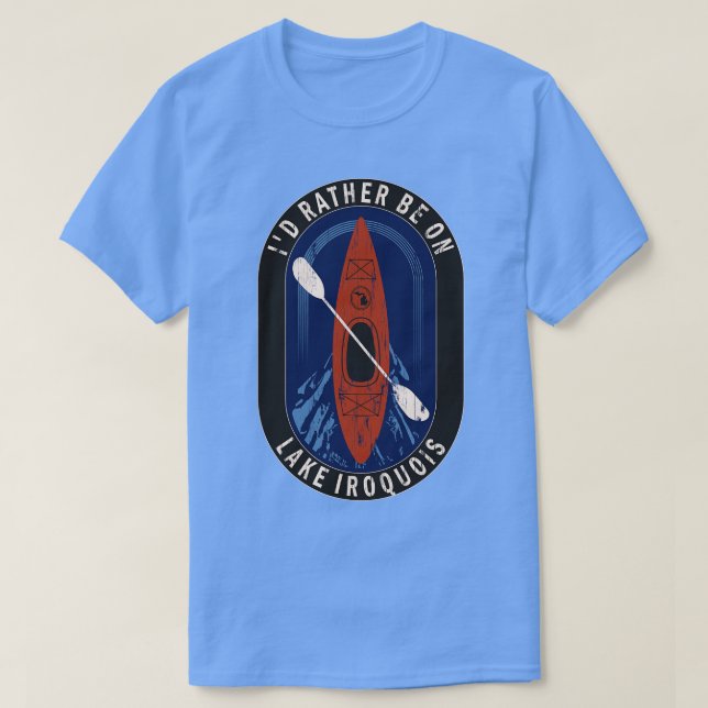 Camiseta Prefiero ser kayak en el lago Iroquois en MI (Diseño del anverso)