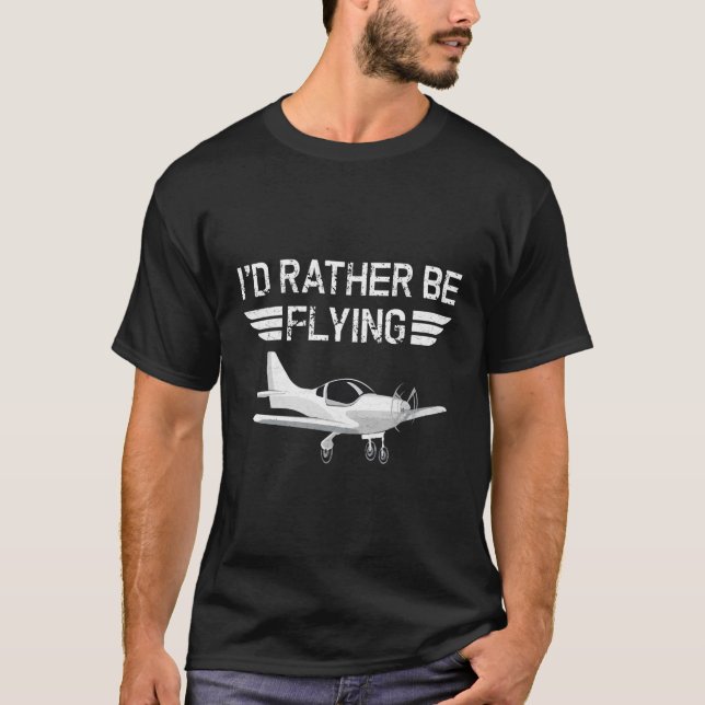 Camiseta Prefiero Volar Gracioso Avión Pil (Anverso)