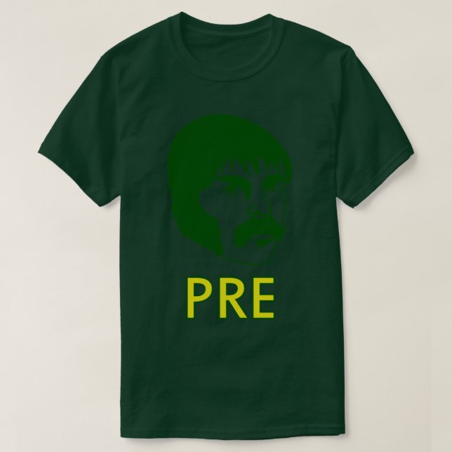 Camiseta Prefontaine entre el país y la pista en funcionami (Diseño del anverso)