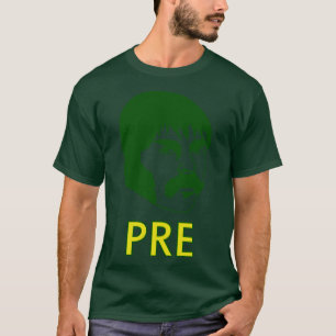Camiseta Prefontaine entre el país y la pista en funcionami