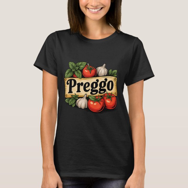 Camiseta Preggo Costume Pregnancy Announcement Preggo Pasta (Anverso)