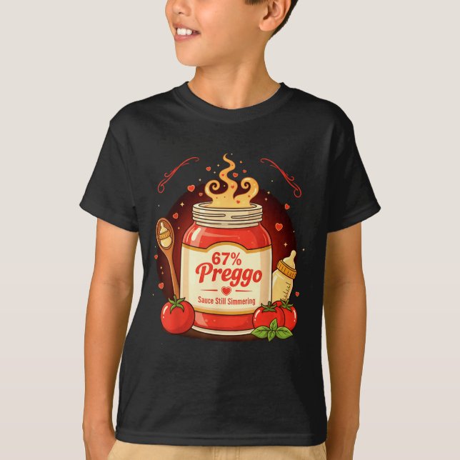 Camiseta Preggo Sauce Pasta Pregnancy Announcement Funny 67 (Anverso)