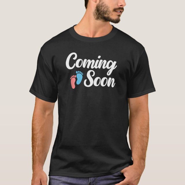 Camiseta Pregnancy Announcement Baby Coming Soon Gender Rev (Anverso)
