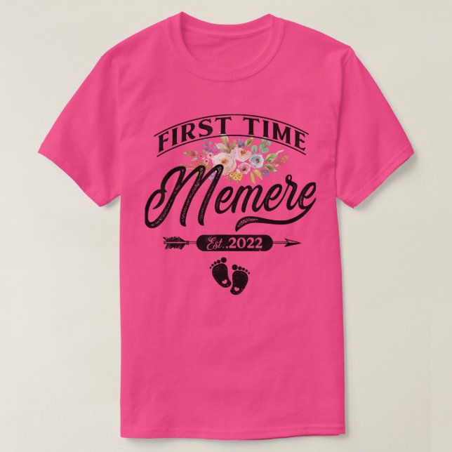 Camiseta Pregnancy Announcement First Time memere Est  (Diseño del anverso)