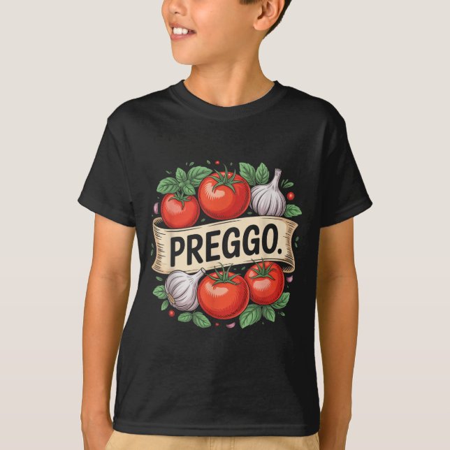 Camiseta Pregnancy Announcement Prego Pasta Sauce Funny Pre (Anverso)
