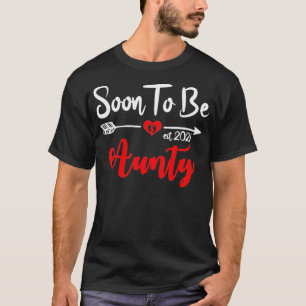 Camiseta Pregnancy Announcement Soon To Be Aunty Est 2021