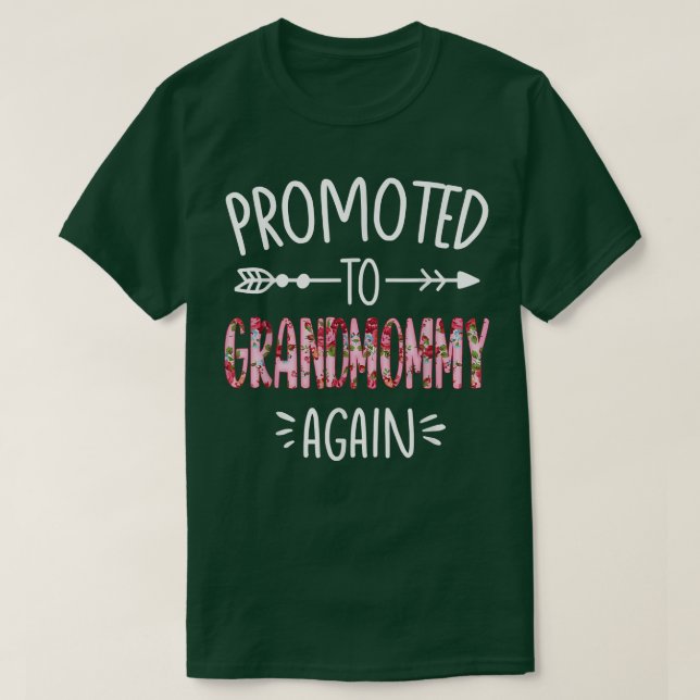 Camiseta Pregnancy Announcement Soon To Be Grandmommy Again (Diseño del anverso)