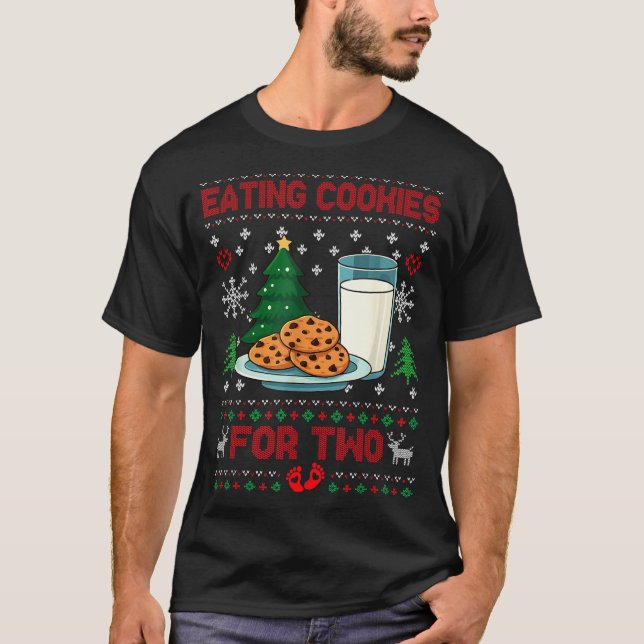 Camiseta Pregnancy New Mom Baby Pregnant Christmas Couples  (Anverso)