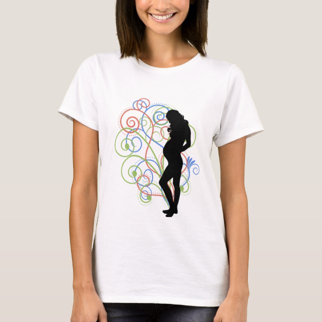 Camiseta Pregnant / Embarazada swirlies (Anverso)