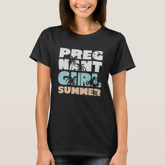 Camiseta Pregnant Girl Summer Baby Announcement Pregnancy_2 (Anverso)