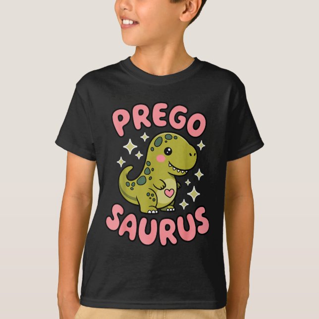 Camiseta Pregosaurus Cute Retro Mommy Dinosaur Pregnancy An (Anverso)