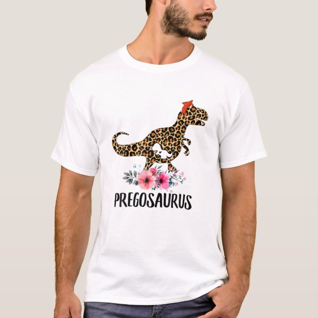 Camiseta Pregosaurus Graciosa Mujer Embarazada (Anverso)