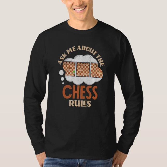 Camiseta Pregúntame acerca de las reglas de ajedrez Checkma (Anverso)