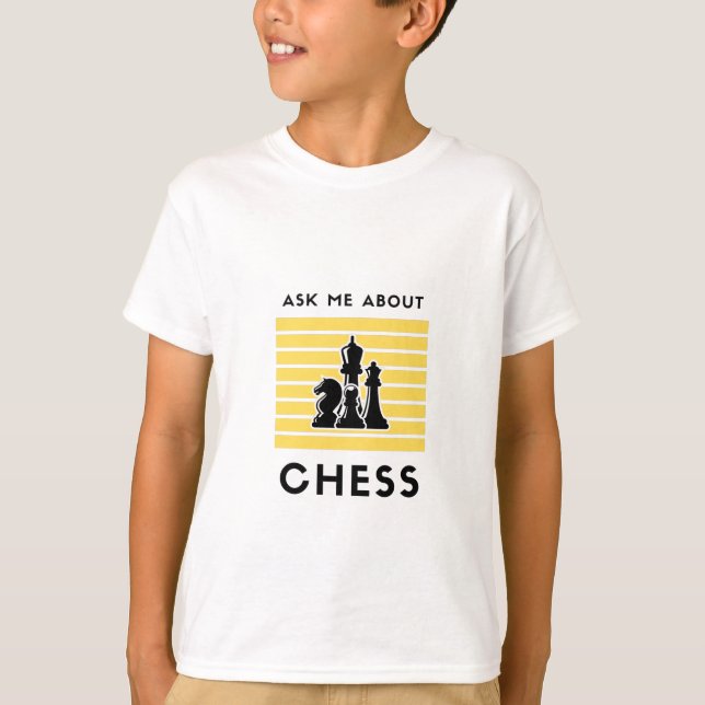 Camiseta Pregúntame acerca del ajedrez (Anverso)