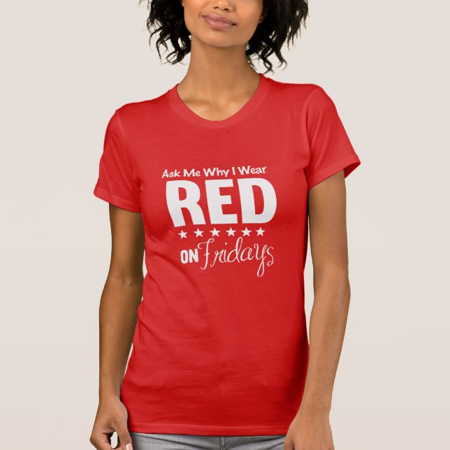 Camiseta Pregúntame por qué uso rojo (Anverso)