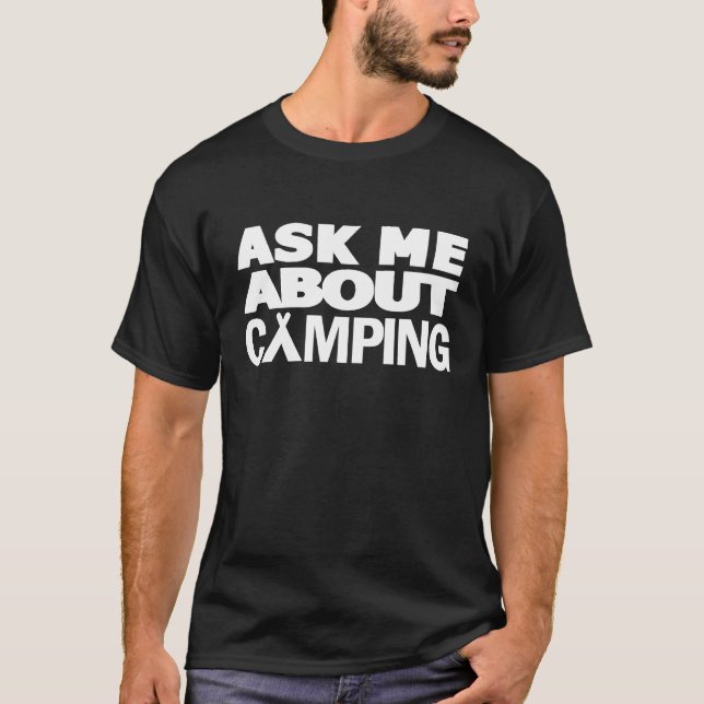 Camiseta Pregúntame sobre el campamento (Anverso)