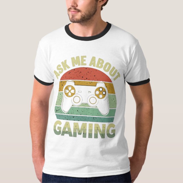 Camiseta Pregúntame sobre el juego: diseño de un jugador di (Anverso)