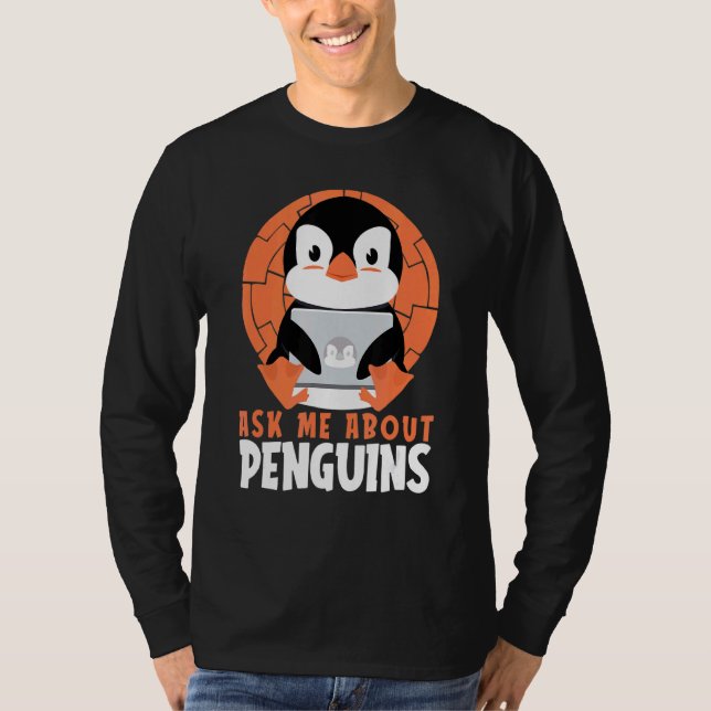 Camiseta Pregúntame sobre el pájaro marino de los pingüinos (Anverso)