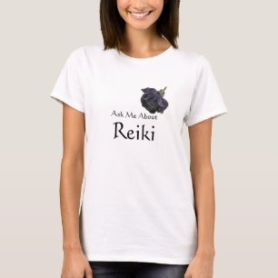 Camiseta Pregúntame sobre el Rosa púrpura de Reiki