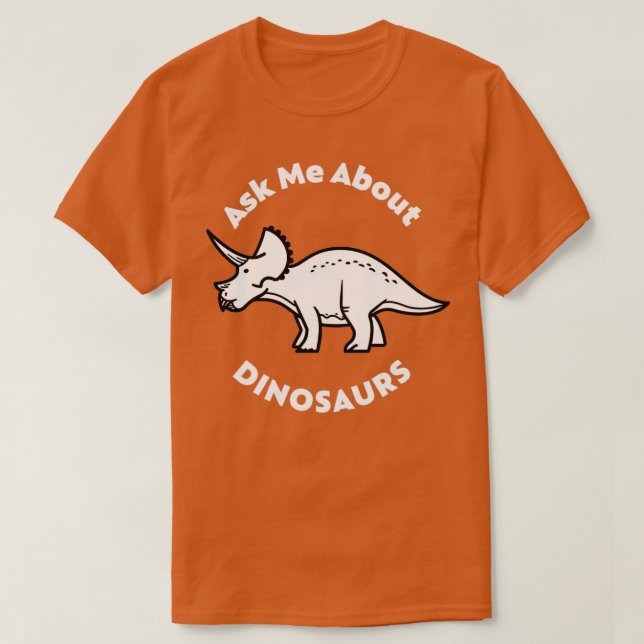 Camiseta Pregúntame sobre los dinosaurios (Diseño del anverso)