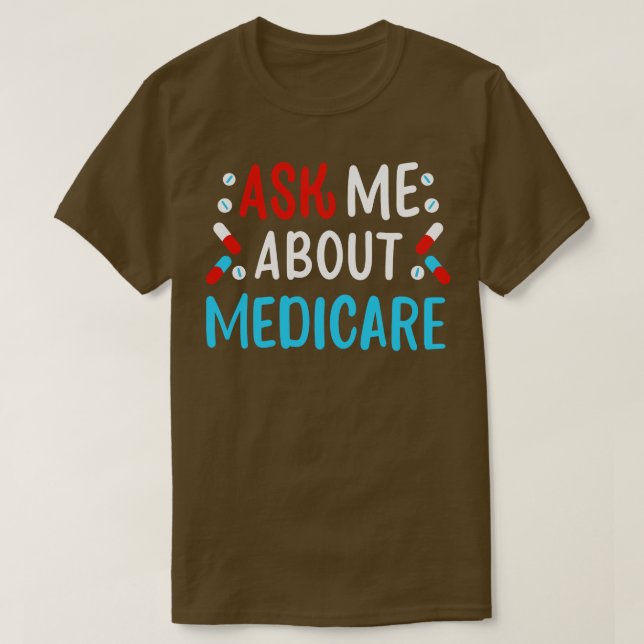 Camiseta Pregúntame sobre Medicare (Diseño del anverso)