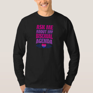 Camiseta Pregúntame sobre mi agenda bisexual Heart Bi Pride