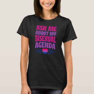 Camiseta Pregúntame sobre mi agenda bisexual Heart Bi Pride