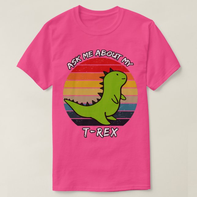Camiseta Pregúntame sobre mi atardecer retro (Diseño del anverso)