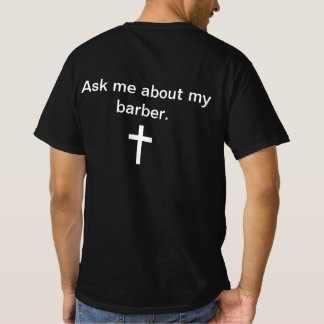 Camiseta Pregúntame sobre mi barbero.