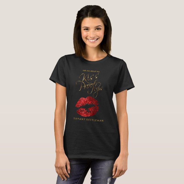 Camiseta Pregúntame sobre mis labios de prueba de besos (Anverso completo)