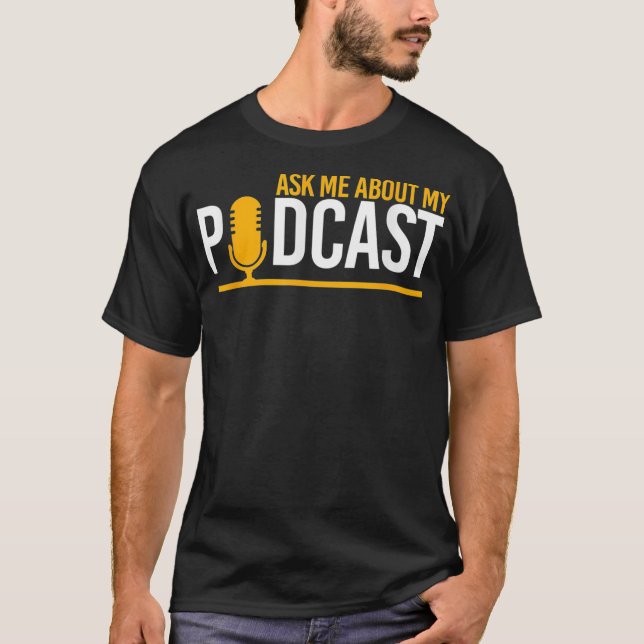 Camiseta Preguntar sobre podcast de radio por micrófono (Anverso)