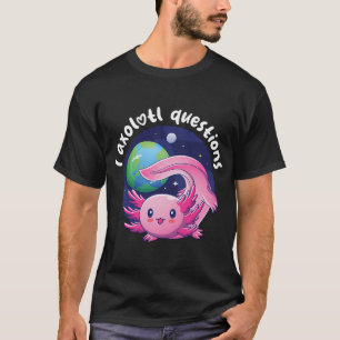 Camiseta Preguntas de ajolote - rosa (sobre colores oscuros