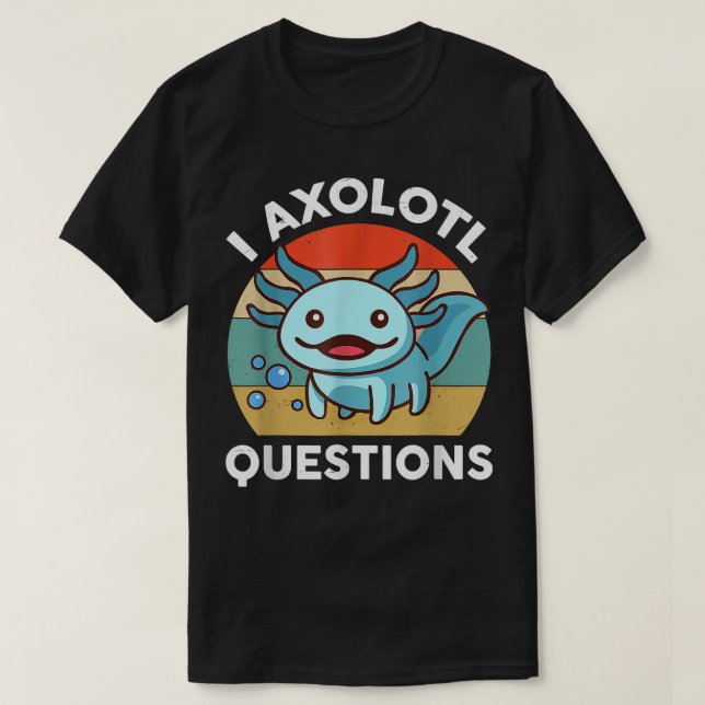 Camiseta Preguntas sobre Aolotl Juguete de salamandra azul  (Diseño del anverso)