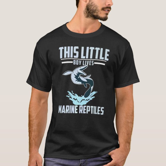 Camiseta Prehistórico de Mosasaurus Este Niño Vive Marín (Anverso)