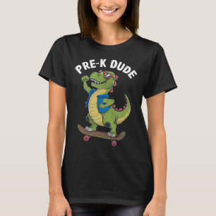 Camiseta Prek Chico Dinosaur Patinaje Niños Jardín de Infan