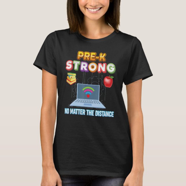 Camiseta Prek Fuerte No Importa La Distancia Virtual Kid Ba (Anverso)