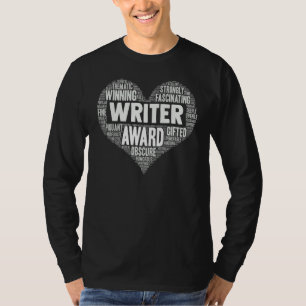 Camiseta Premio De Escritor De Corazón Autor De Poeta Palab