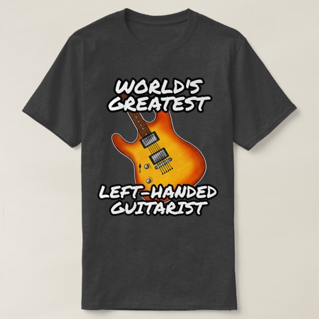Camiseta Premio de guitarra izquierdista de guitarra de izq (Diseño del anverso)