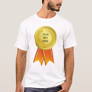 Camiseta PREMIO DE oro RIBBON I + tu trasero. y texto