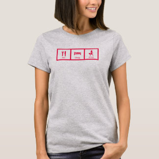 Camiseta Premio Pink Funny Shopaholic Eat Sleep Shop