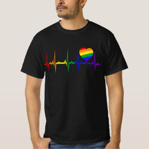 Camiseta Premios LGBTQ Rainbow Pritbeat EKG Guay Regalos LG