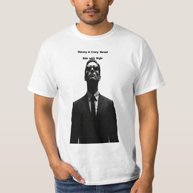 Camiseta Premium Black Suit Man - Elegante Misteri (Anverso)
