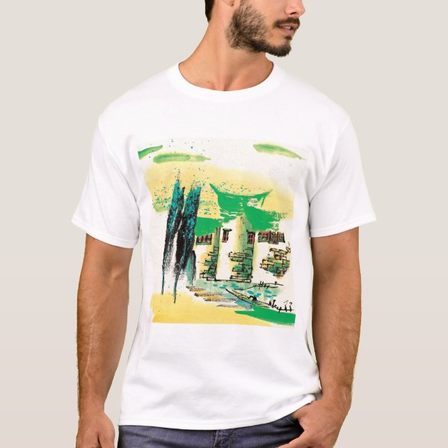 Camiseta Premium de pintura de la naturaleza (Anverso)