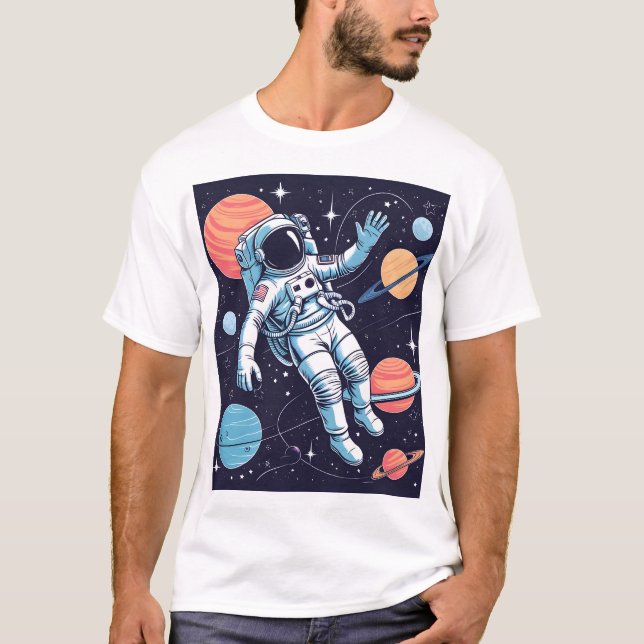 Camiseta Premium Explorer: Astronauta en un Adv Es (Anverso)