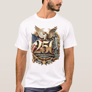 Camiseta Premium Gold USA 250 Aniversario Bandera y Liberta