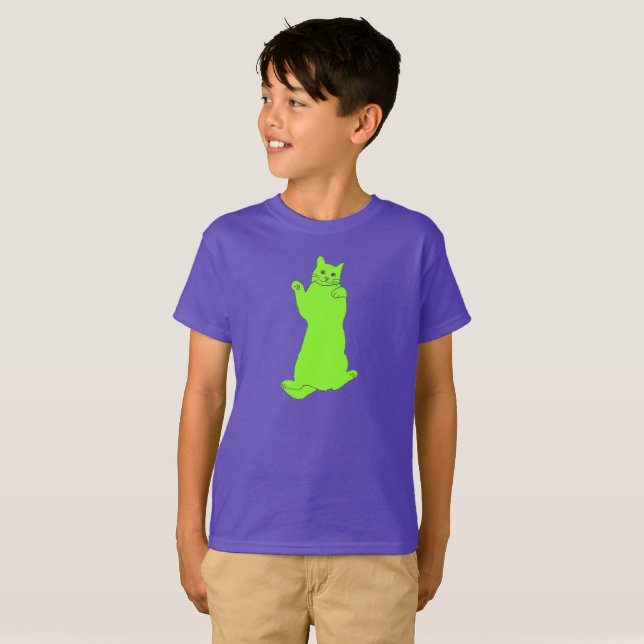 Camiseta Prendas de gato verde (Anverso completo)