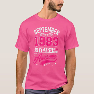Camiseta Prendas de vestir de cumpleaños 39 años para mujer
