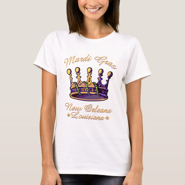 Camiseta Prendas y regalos de la Corona de Mardi Gras (Anverso)